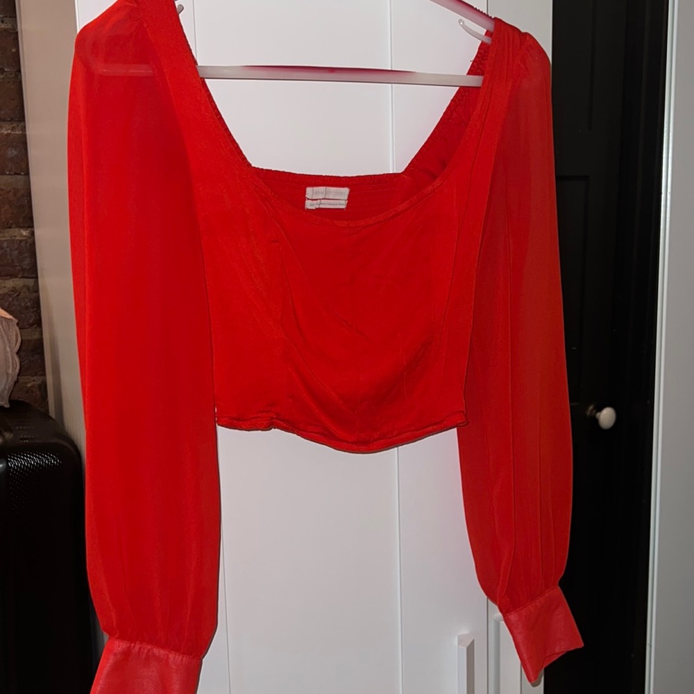 UO Red Long sleeve Top